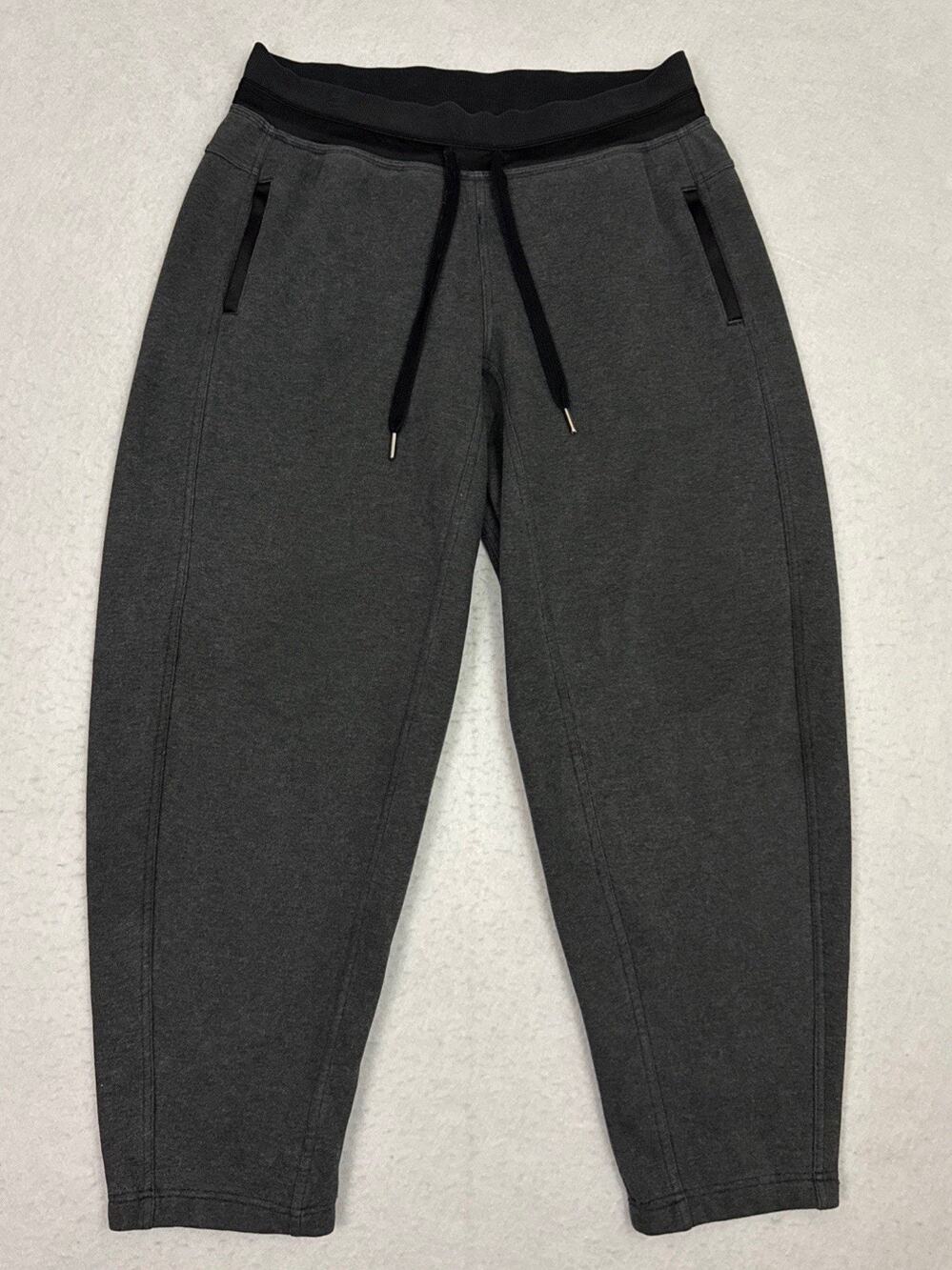 Lululemon Womens Size 10 Scuba Sweat Pants Gray Drawstring Jogger Fleece